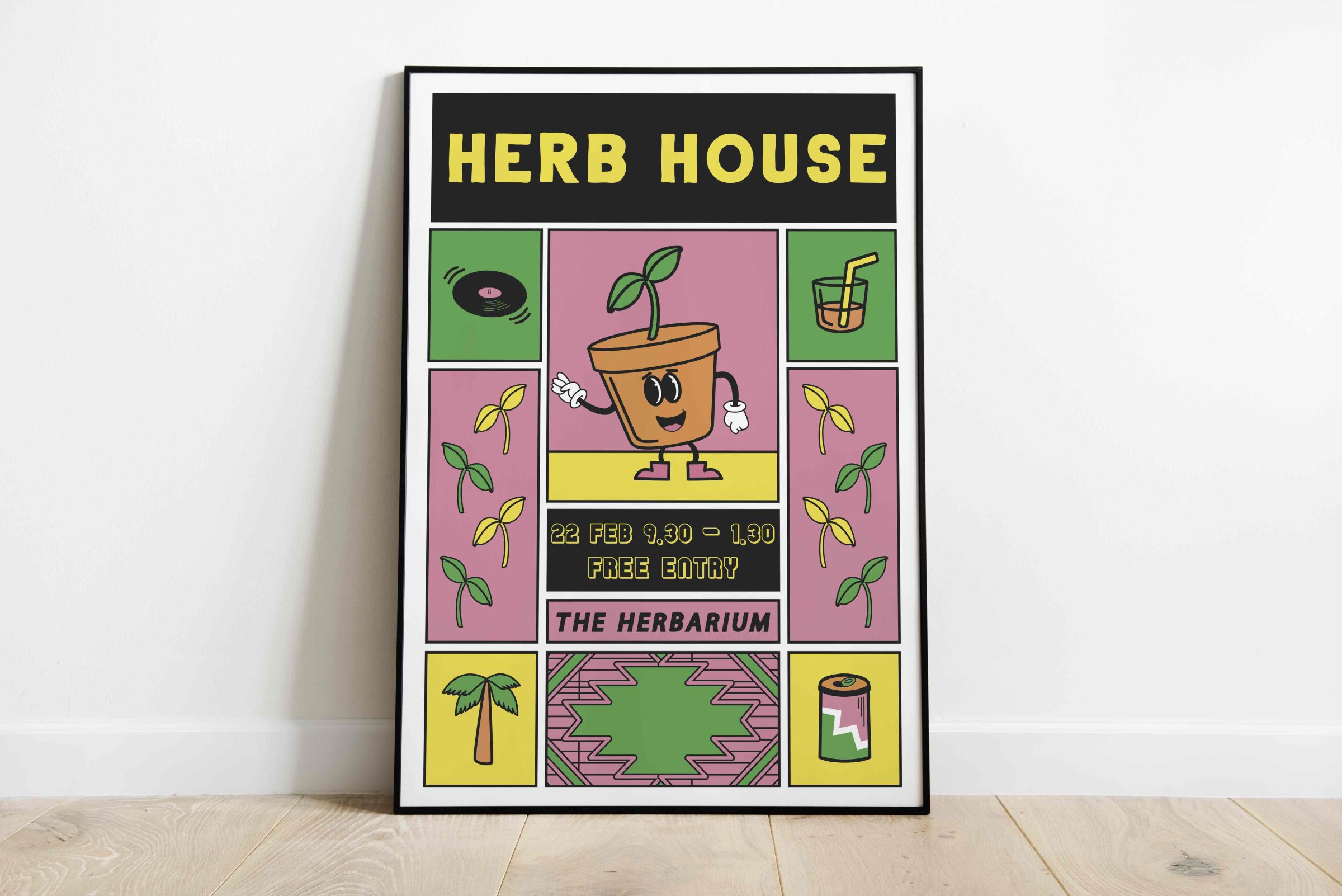 Yeye Weller inspired world music night poster for the Herbarium 